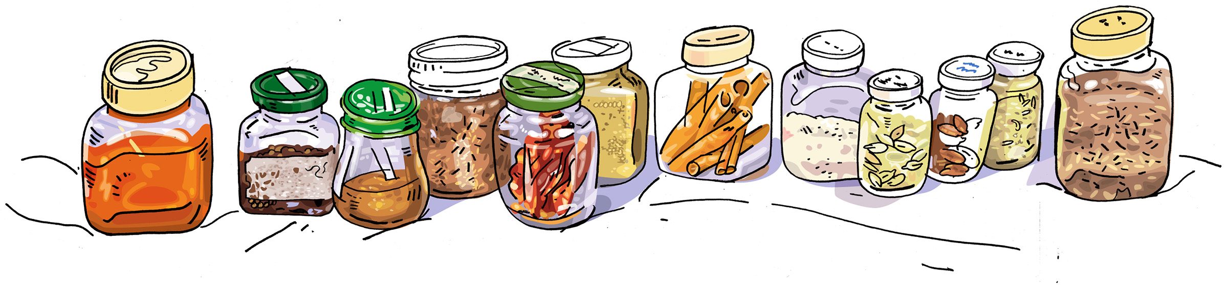 illustration of spices from heartland masala