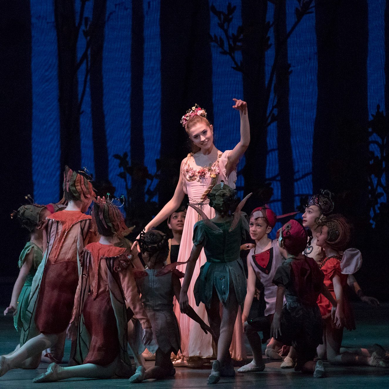 children dancers performing with new york city ballet in a midsummer night's dream