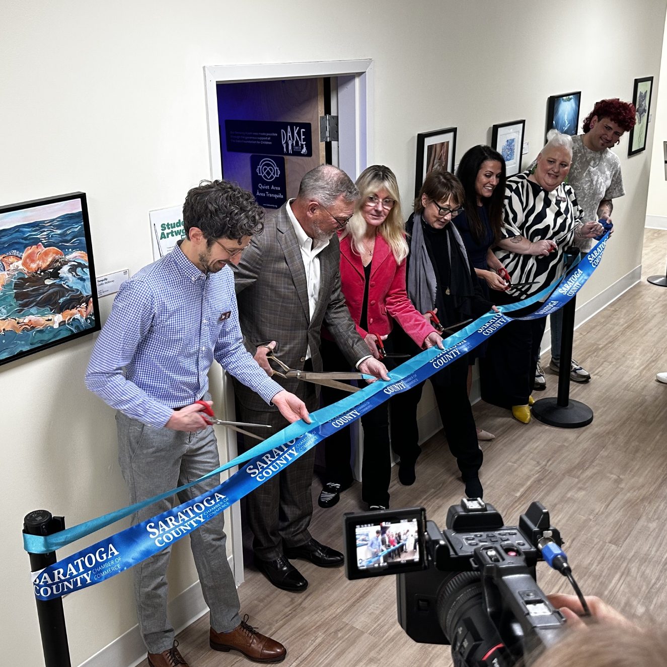 ribbon cutting at the spac school of the arts sensory room