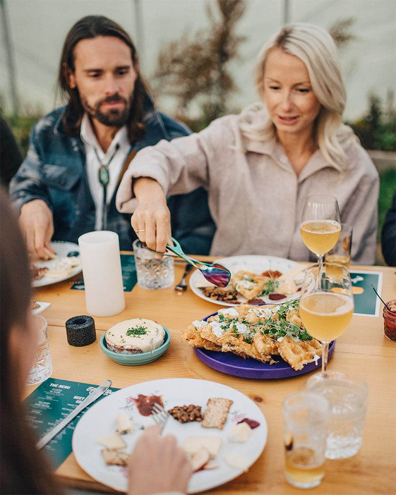 vermont adventure dinner guests enjoying a course
