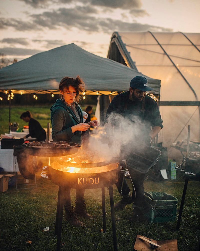 vermont adventure dinner open fire cooking